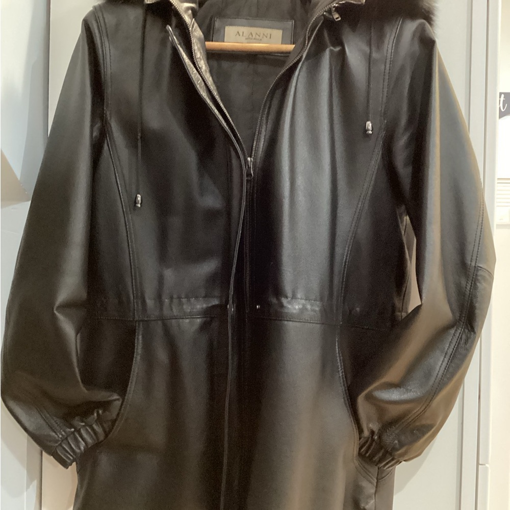 Woman’s Leather Coat w/ Hood